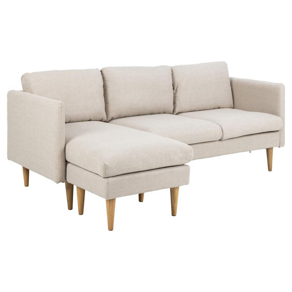 CHAISELONGSOFA, Milly, Beige, Stoff, 201 x 132 x 84 cm - Beige, Textil (201/84/132cm) - ebuy24