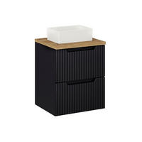 WASCHTISCH 50.4cm Riva Schwarz und Holz - Schwarz, Holzwerkstoff (50.4/59/40cm) - Petits-meubles