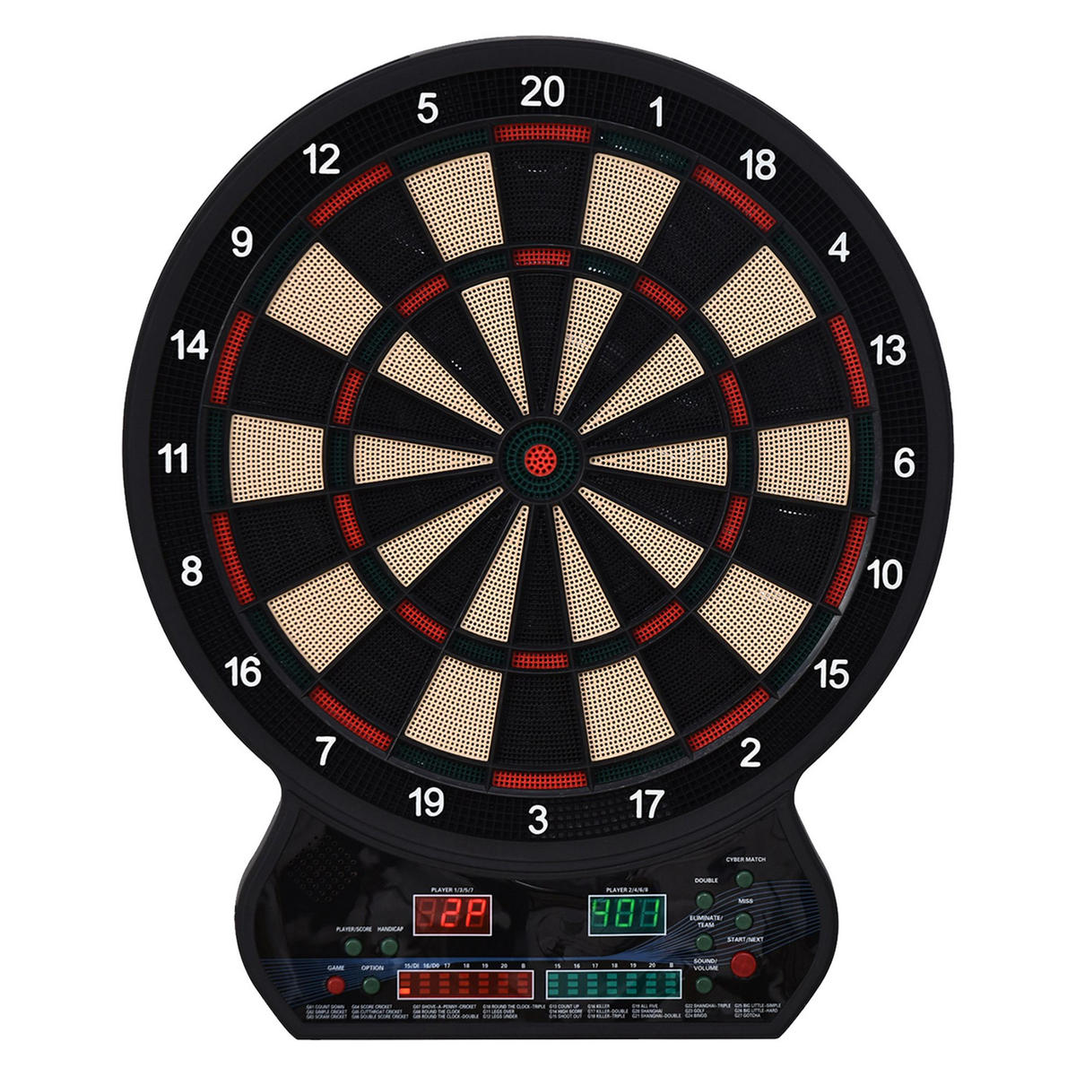 DARTSCHEIBE DE-18832 27 Spiele, 202 Variationen Schwarz - Schwarz, Kunststoff (3/51/42cm) - ComfortXL