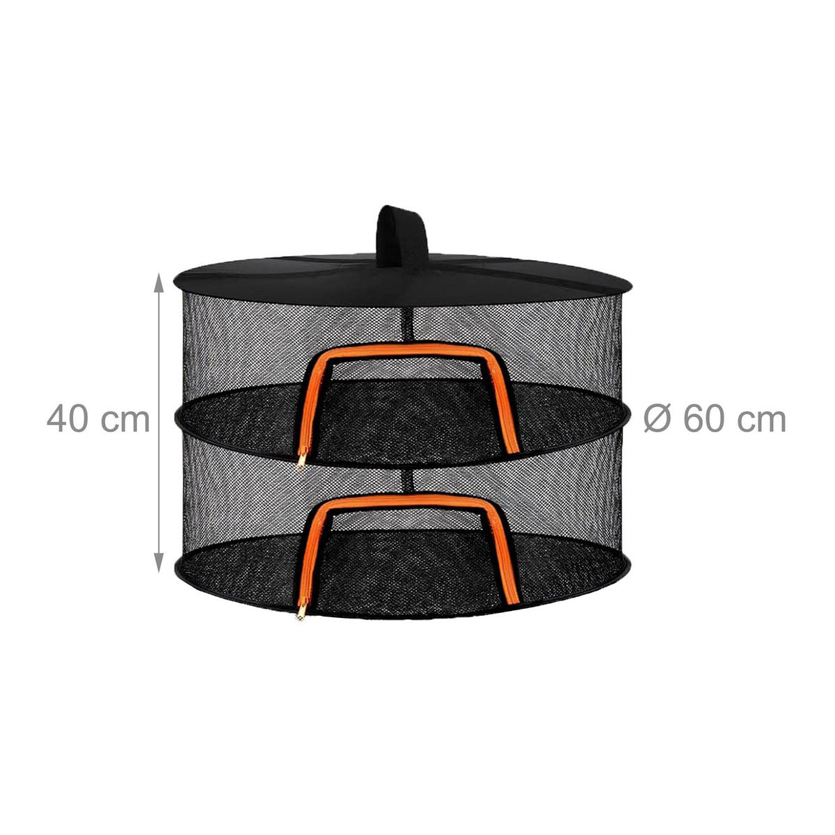 TROCKENNETZ - Schwarz, Textil/Metall (60/40/60cm) - Relaxdays