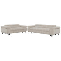 SEDACÍ SOUPRAVA PETER 2+3 - Béžová Manšestr - černá/krémová, kov/textil (262/76/99cm) - MKS