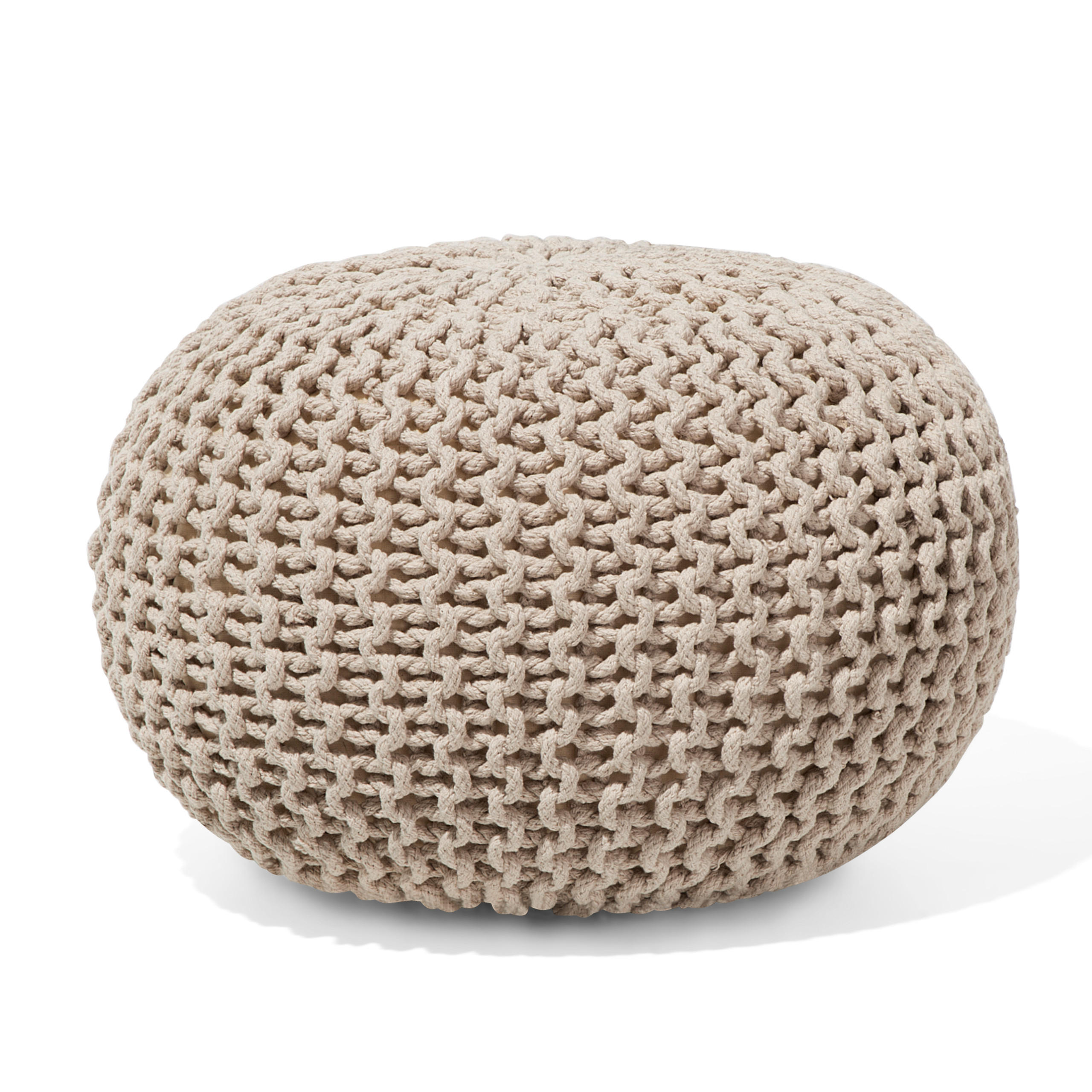 POUF Conrad 40/40/25 cm - Beige, Naturmaterialen/Textil (40/25/40cm) - Beliani