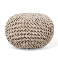 POUF Conrad 40/40/25 cm - Beige, Naturmaterialen/Textil (40/25/40cm) - Beliani