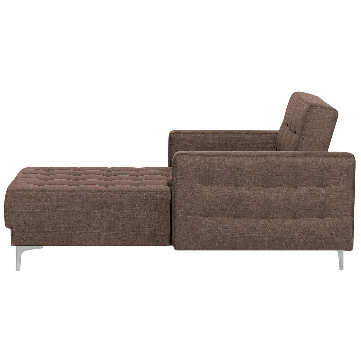 CHAISELONGUE Polsterbezug dunkelbraun/silber Aberdeen - Braun, Textil (107/83/168cm) - Beliani