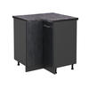 ECKUNTERSCHRANK R-Line Schwarz Beton 75.6 cm AP Anthrazit - Anthrazit/Schwarz, Holzwerkstoff (75.6/81.6/60cm) - Vicco