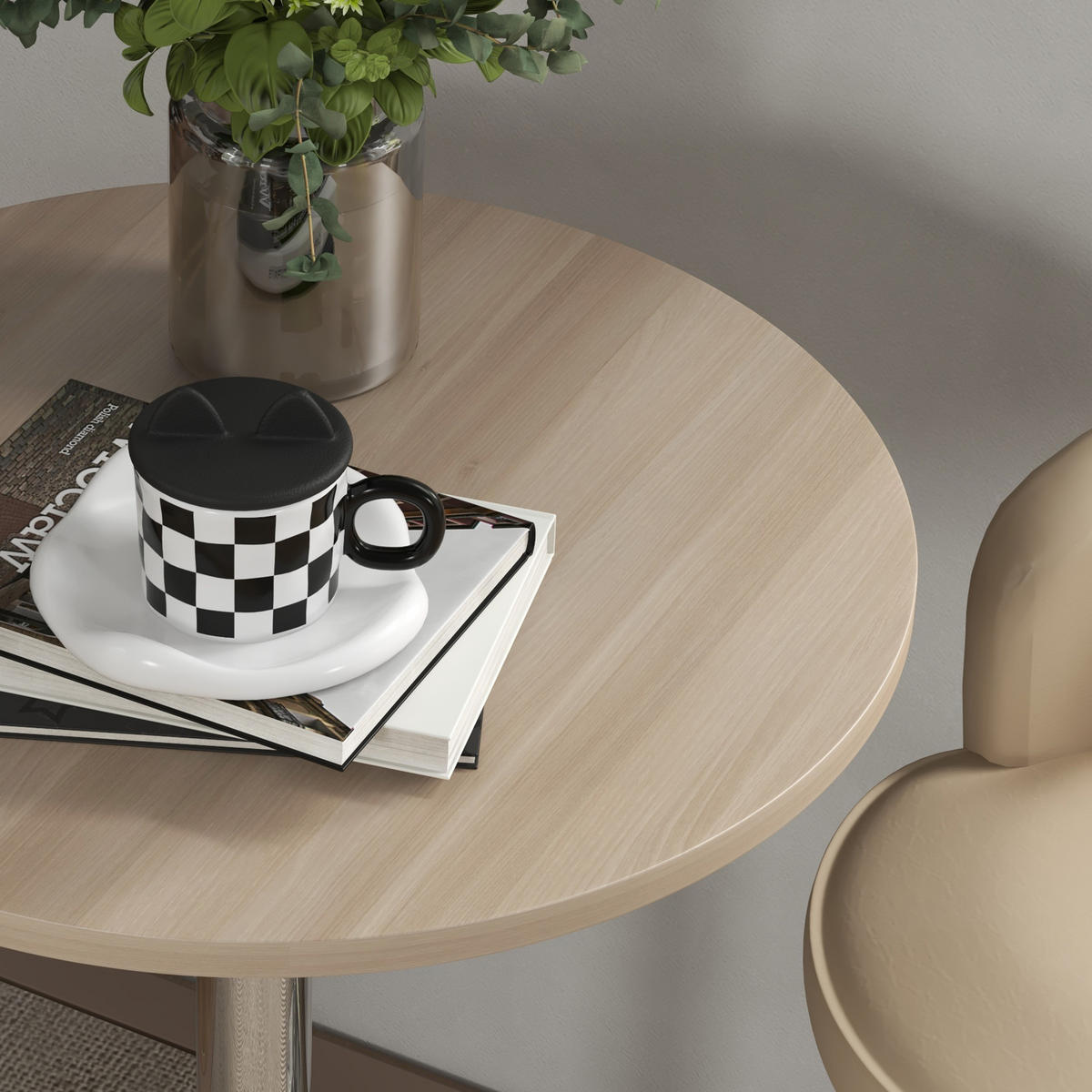BARTISCH DE-14733 höhenverstellbar & 360° drehbar Natur/Grau - Naturfarben, Holzwerkstoff (60/60/91cm) - ComfortXL