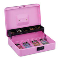 POKLADŇA - ružová, kov/plast (30.5/8.5/24.5cm) - Relaxdays