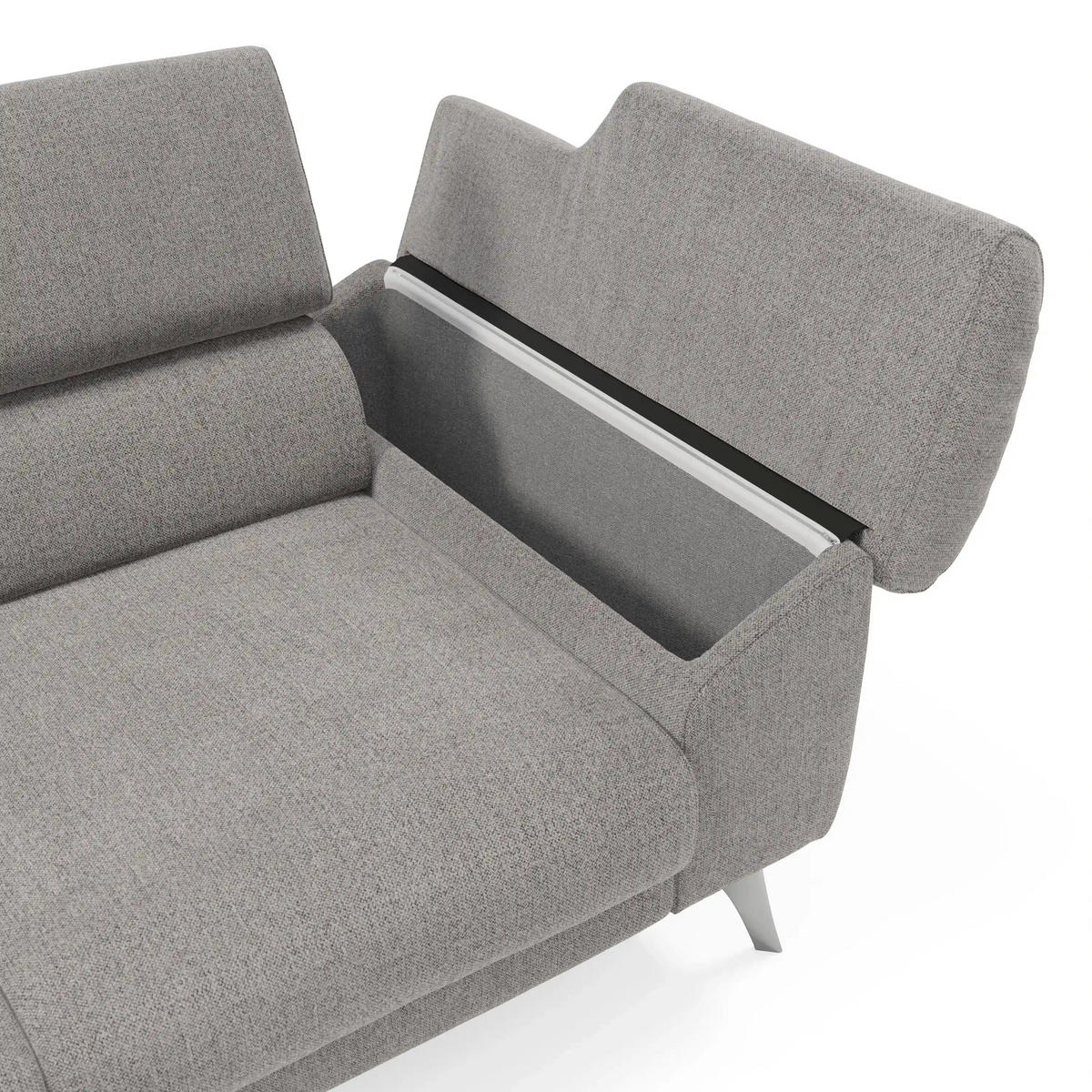 LINEARSOFA Donatello - Grau, Metall (265/76/102cm) - Divani.store