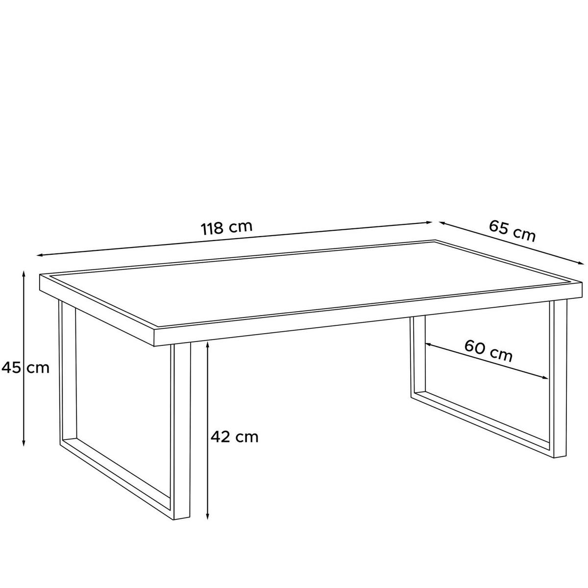 GARTENTISCH TRIBO ,Anthrazit - Anthrazit, Holz/Metall (65/118/45cm) - KONSIMO®