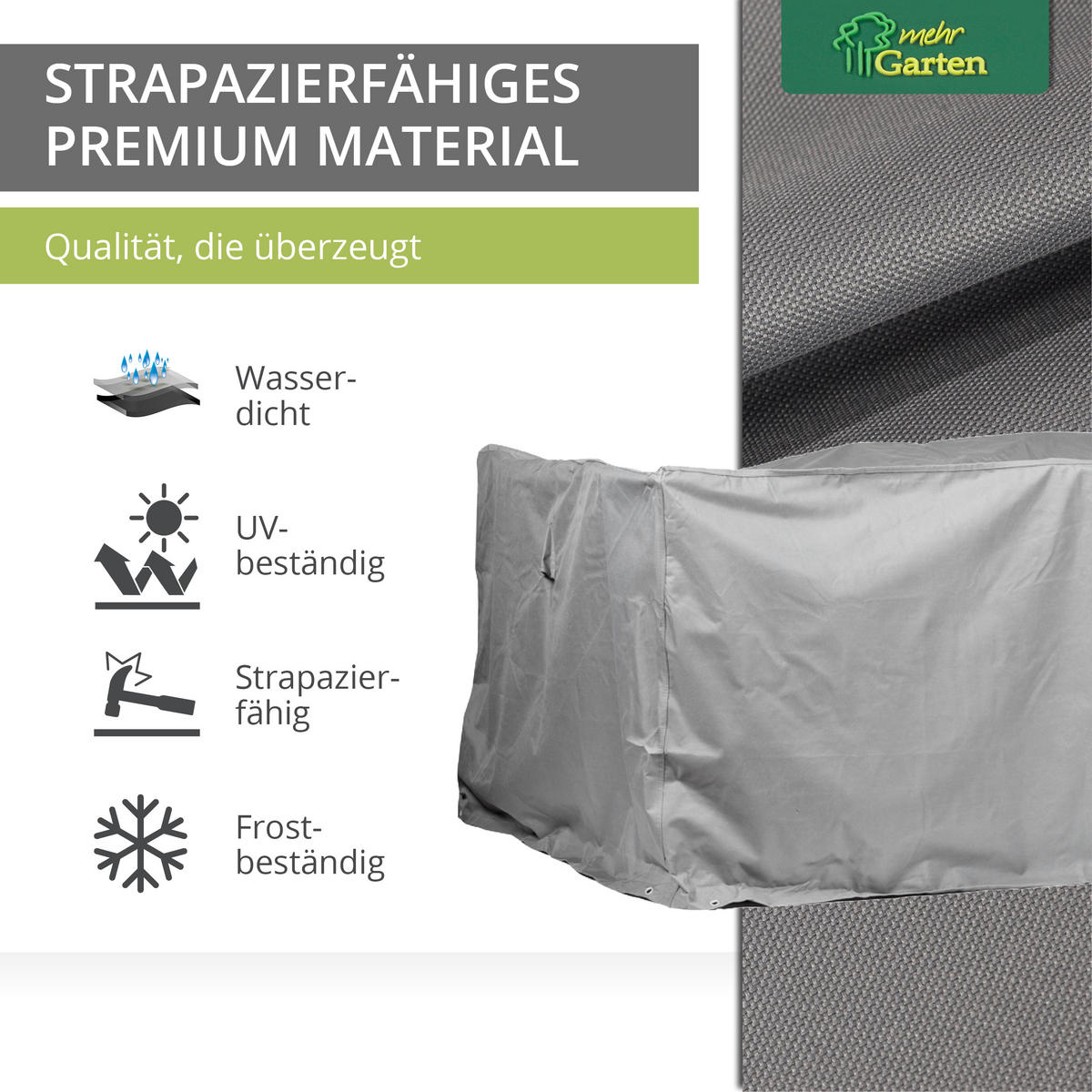 SCHUTZHÜLLE für Sitzgruppe rechteckig SHP-20047 - Grau, Kunststoff (200/94/160cm) - mehr Garten