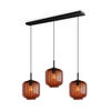 HÄNGELEUCHTE Velo 3-flammig Braun Ø 20cm - Schwarz/Braun, Glas (20/20/20cm) - s.luce