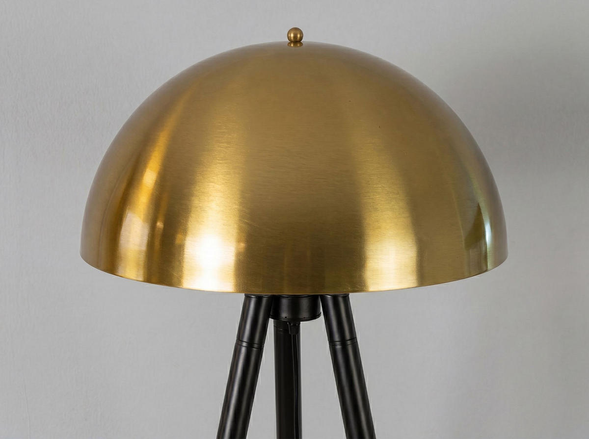 STEHLEUCHTE aus poliertem Stahl und schwarzem Stahl 63/59/160 cm - Schwarz, Metall (59/63/160cm) - The Lumine