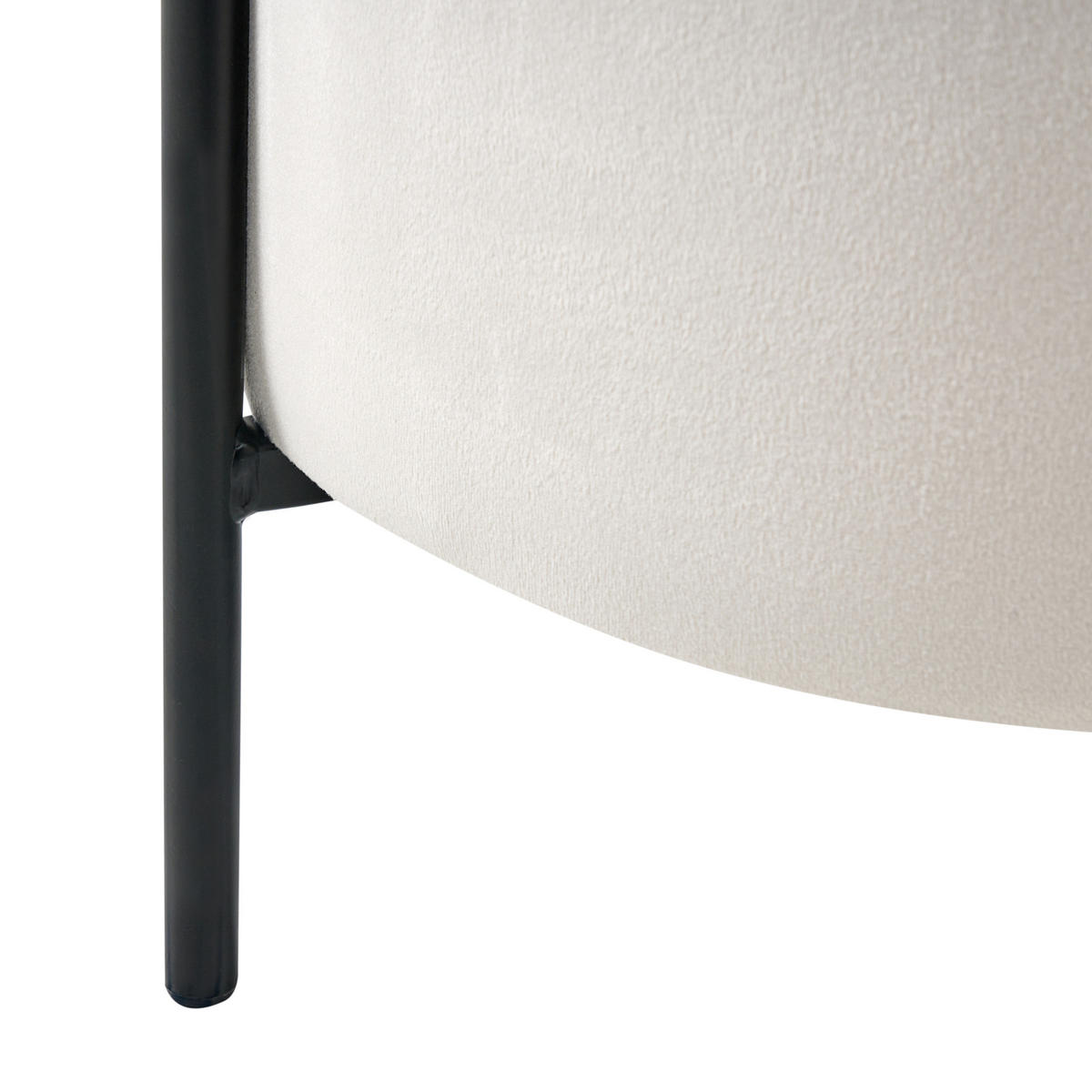 POUF Cremeweiß Wenona - Schwarz/Weiß, Textil (37/40/37cm) - Beliani