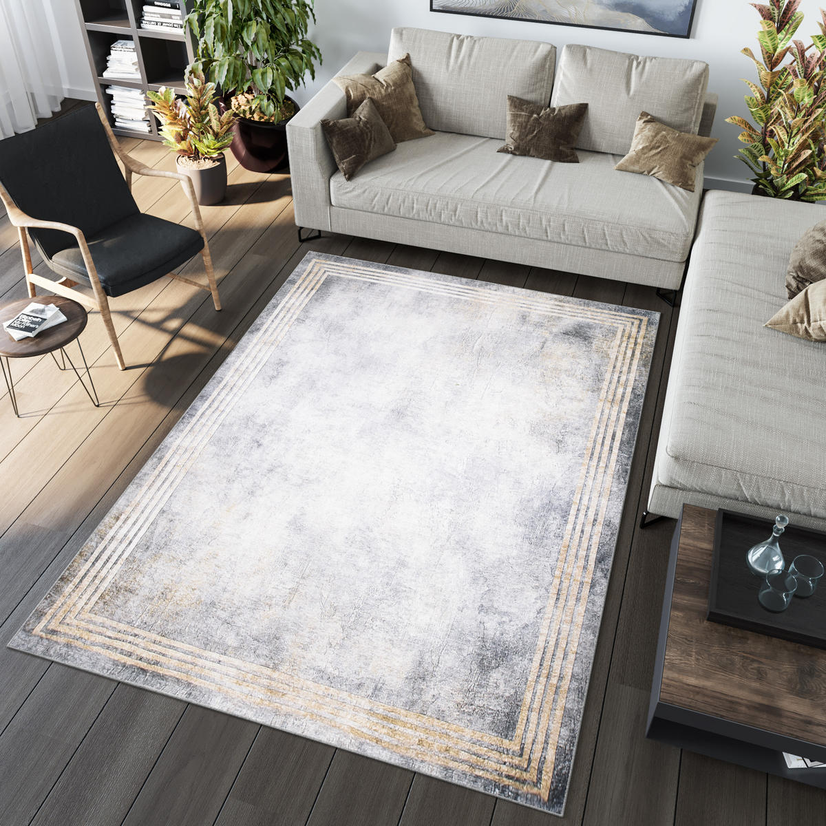 TEPPICH TOSCANA Hellgrau 80/150 cm - Hellgrau, Textil (80/150cm) - Tapiso