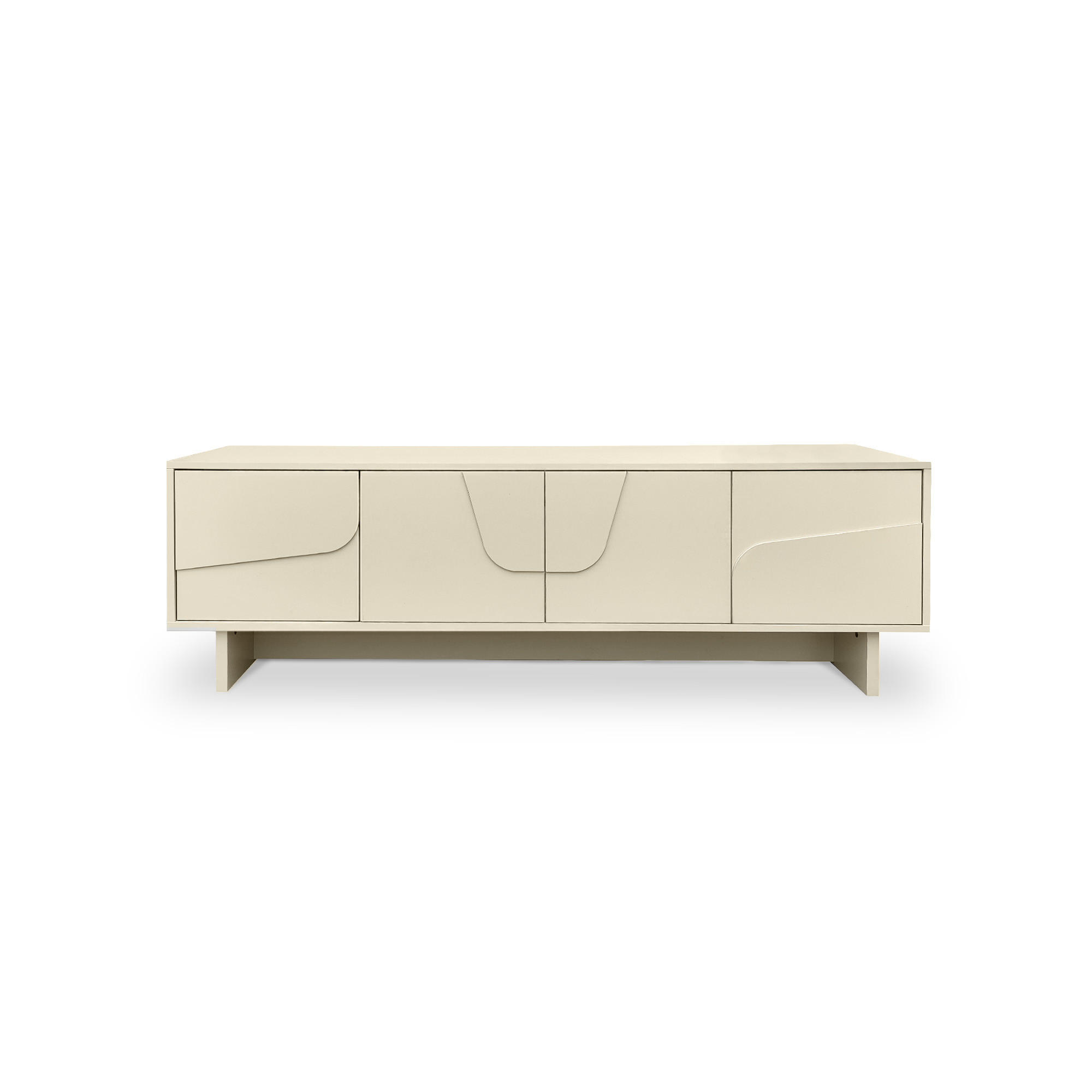 TV-SCHRANK FLORA beige, 160 cm, 4 Türen, Melamin-Oberfläche - Beige, Holzwerkstoff (160/52/40cm) - Sicaan