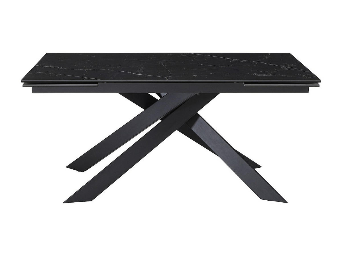 ESSTISCH für 6 bis 10 Personen ausziehbar - Keramik - Sicherheitsglas & Metall - Marmor-Optik schwarz - COREMA - Schwarz, Glas (240/90/76cm) - Vente-Unique