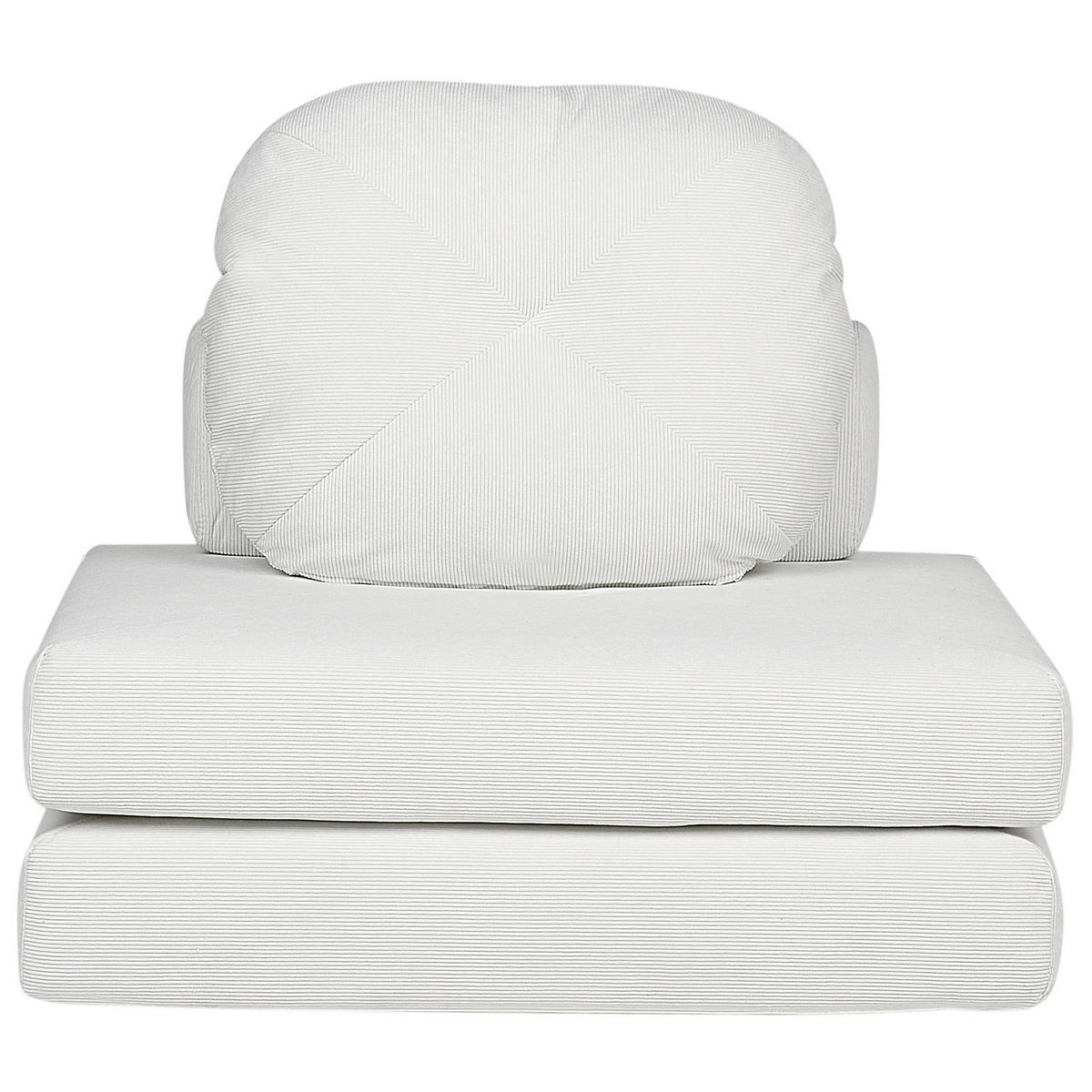 1-SITZER BODENSOFA Cord weiß mit Schlaffunktion Olden - Weiß, Textil (81/54/91cm) - Beliani