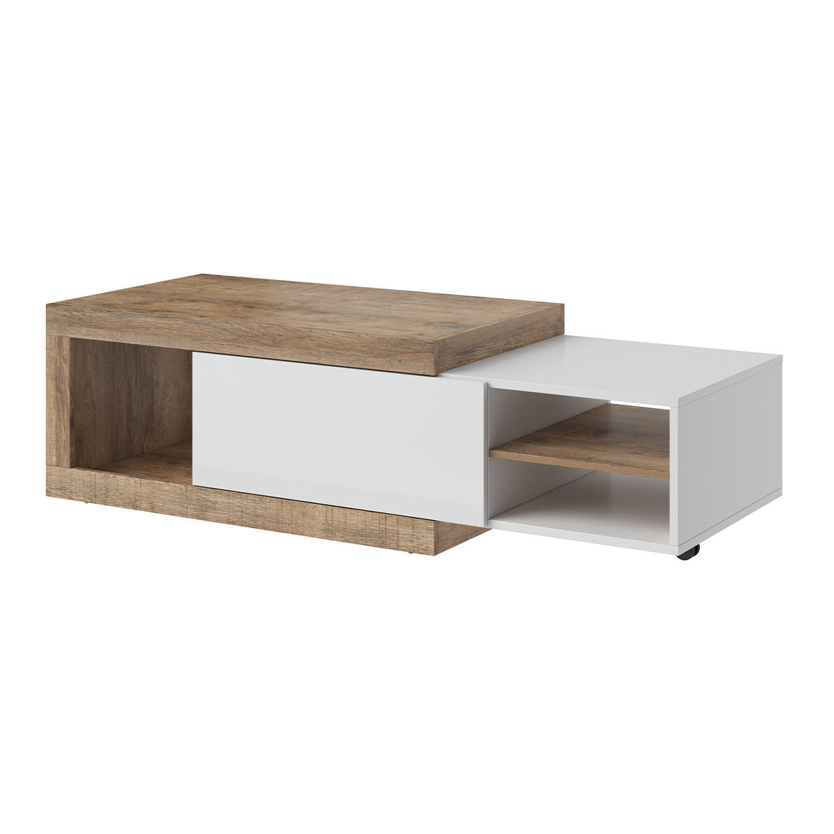 COUCHTISCH Azior Weiß und Holz - Weiß, Holzwerkstoff (60/60/43.5cm) - Petits-meubles