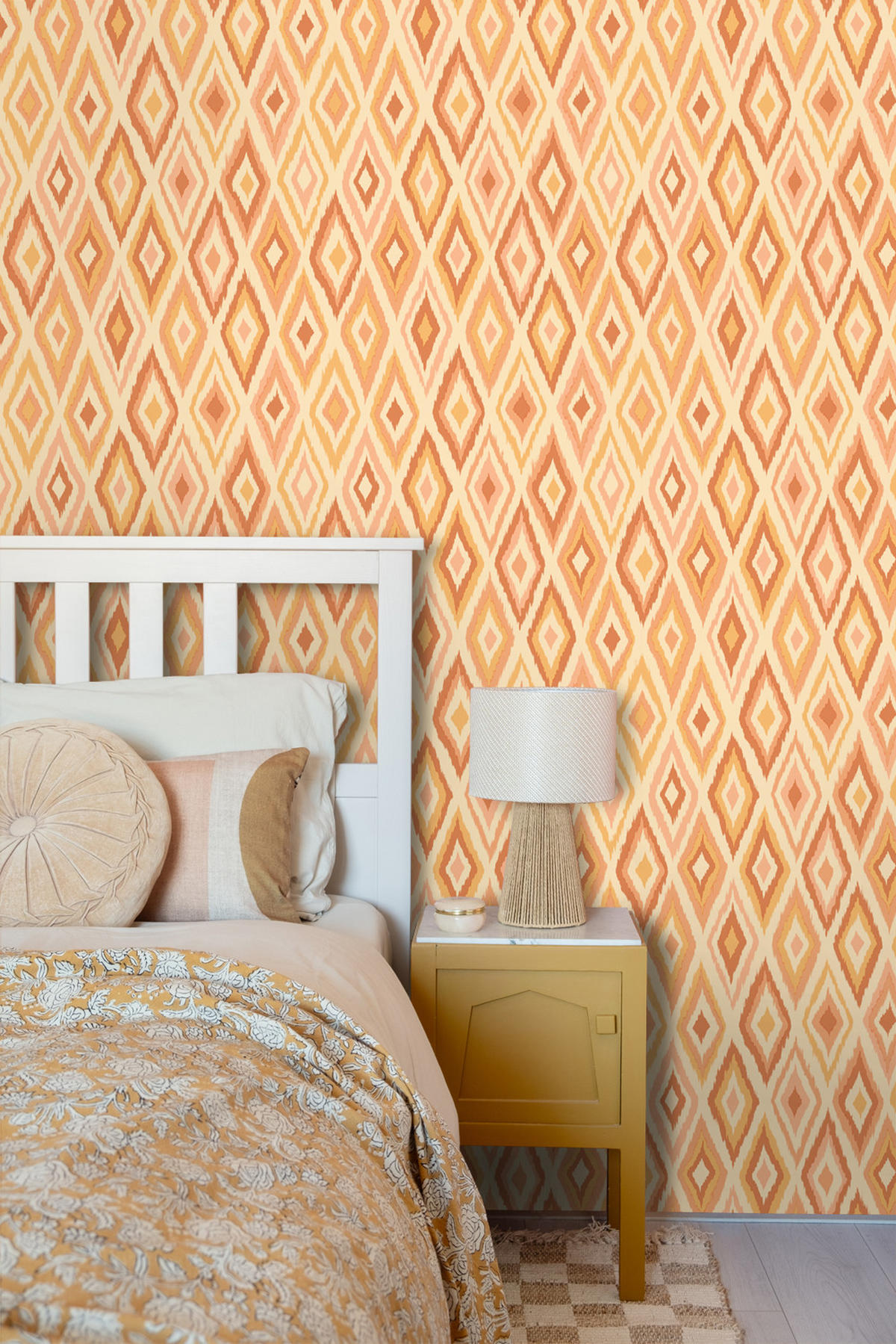 TAPETE Karomuster 50 x 900 cm - Orange, Papier (50/900cm) - ESTAhome