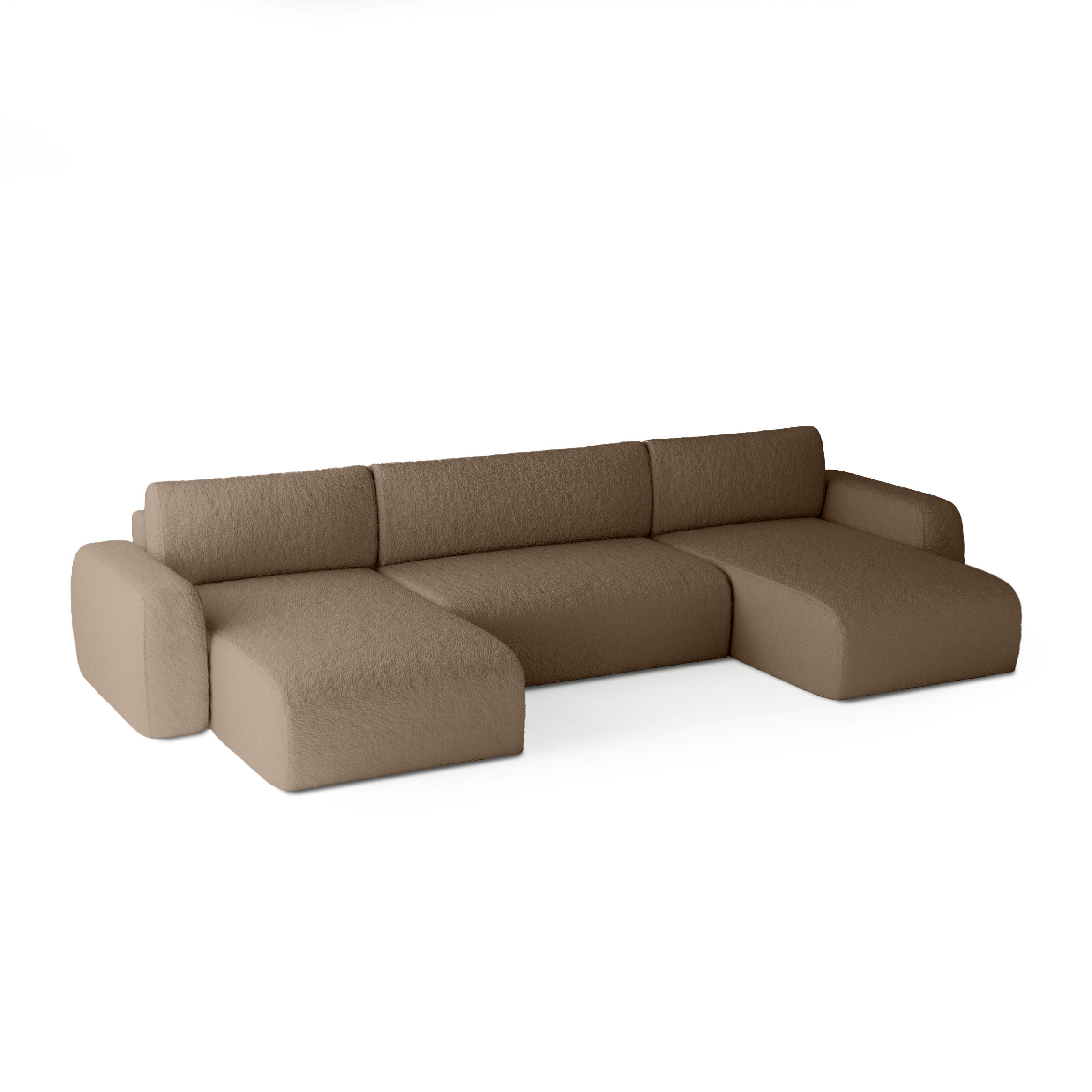 WOHNLANDSCHAFT Eckcouch Brown Varde U - Braun, Textil (185/70/398cm) - Fedve
