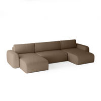 WOHNLANDSCHAFT Eckcouch Brown Varde U - Braun, Textil (185/70/398cm) - Fedve