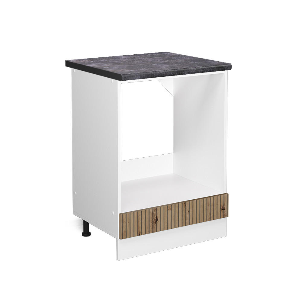 HERDUMBAUSCHRANK R-Line Artisan-Eiche 60 cm, AP Anthrazit - Weiß/Eiche Artisan, Holzwerkstoff (60/81.6/60cm) - Vicco