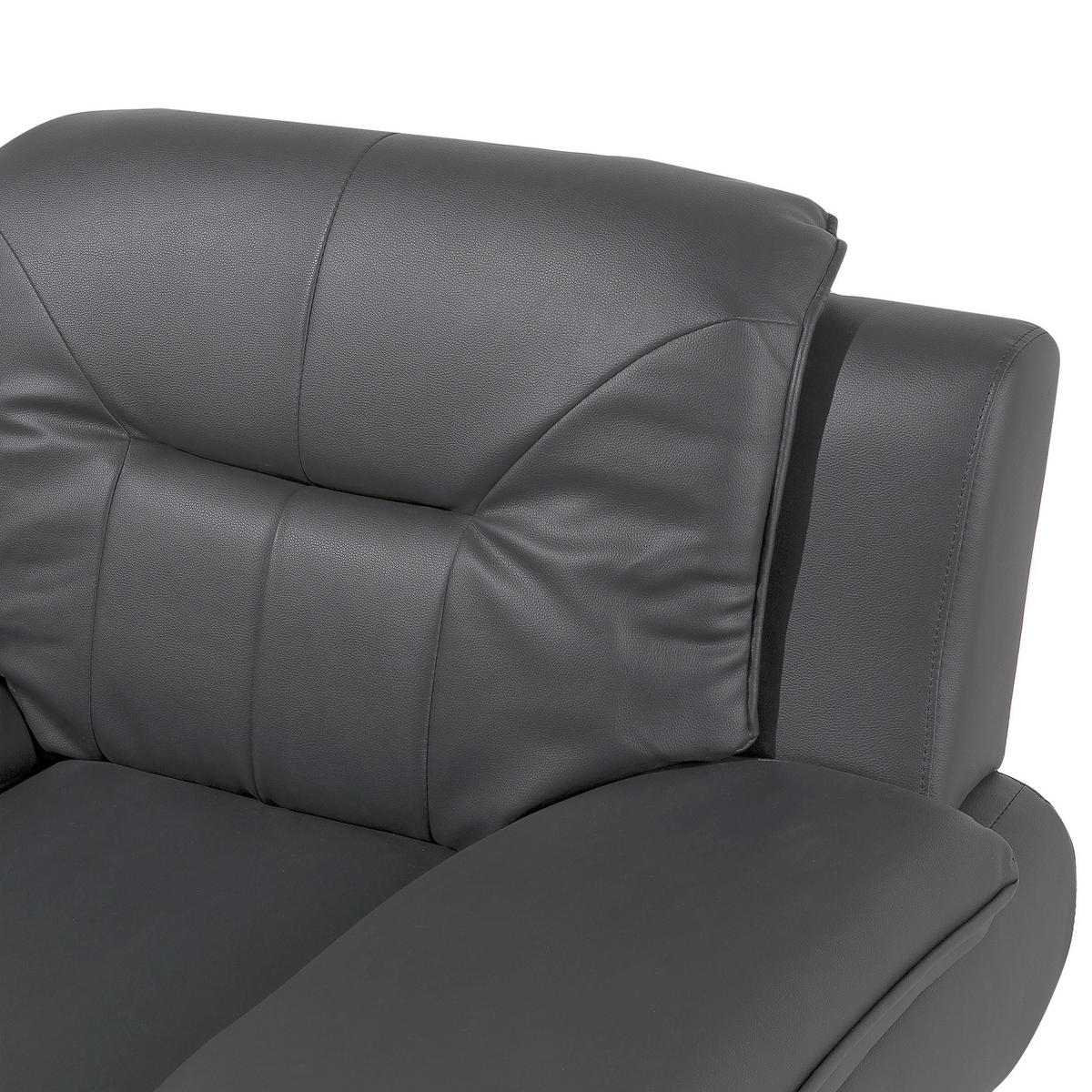 SESSEL Kunstleder Grau Leira - Grau, Kunststoff/Textil (113/88/86cm) - Beliani