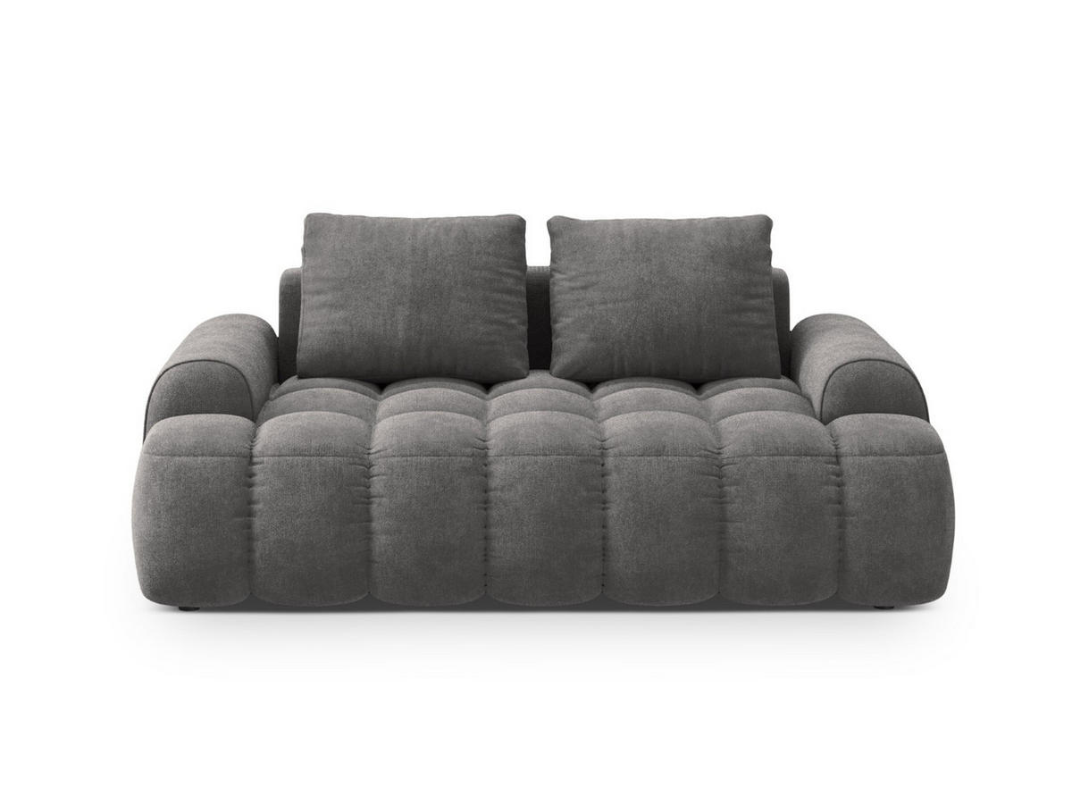 SOFA Linz aus Samt grau 2 Sitzplätze - Grau, Textil (100/84/175cm) - Cosmopolitan Design