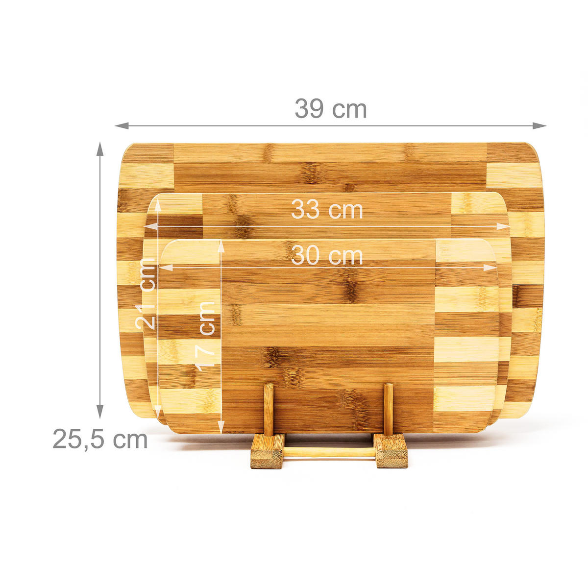 SCHNEIDEBRETTER Set - Hellbraun, Holz (25.5/39cm) - Relaxdays