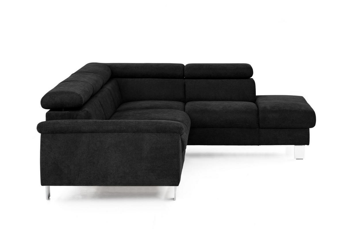 ECKSOFA mit Schlaffunktion und Bettkasten - Chromfarben/Schwarz, Holz/Textil (207/249cm) - Cotta