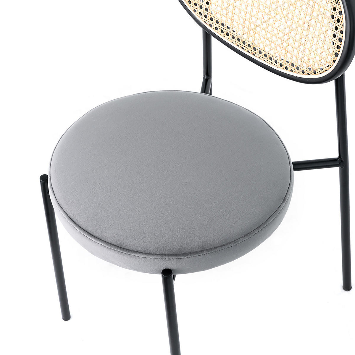 ESSZIMMERSTUHL - 2er-Set - Hellgrau, Naturmaterialien/Textil (54/84/45cm) - home24