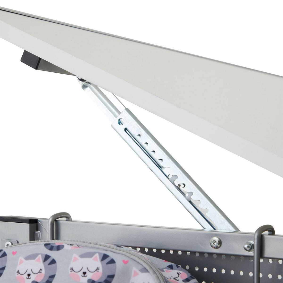 KINDERSCHREIBTISCH MADS weiß/alu - Alufarben/Weiß, Holzwerkstoff/Metall (111/90/60cm) - IDIMEX