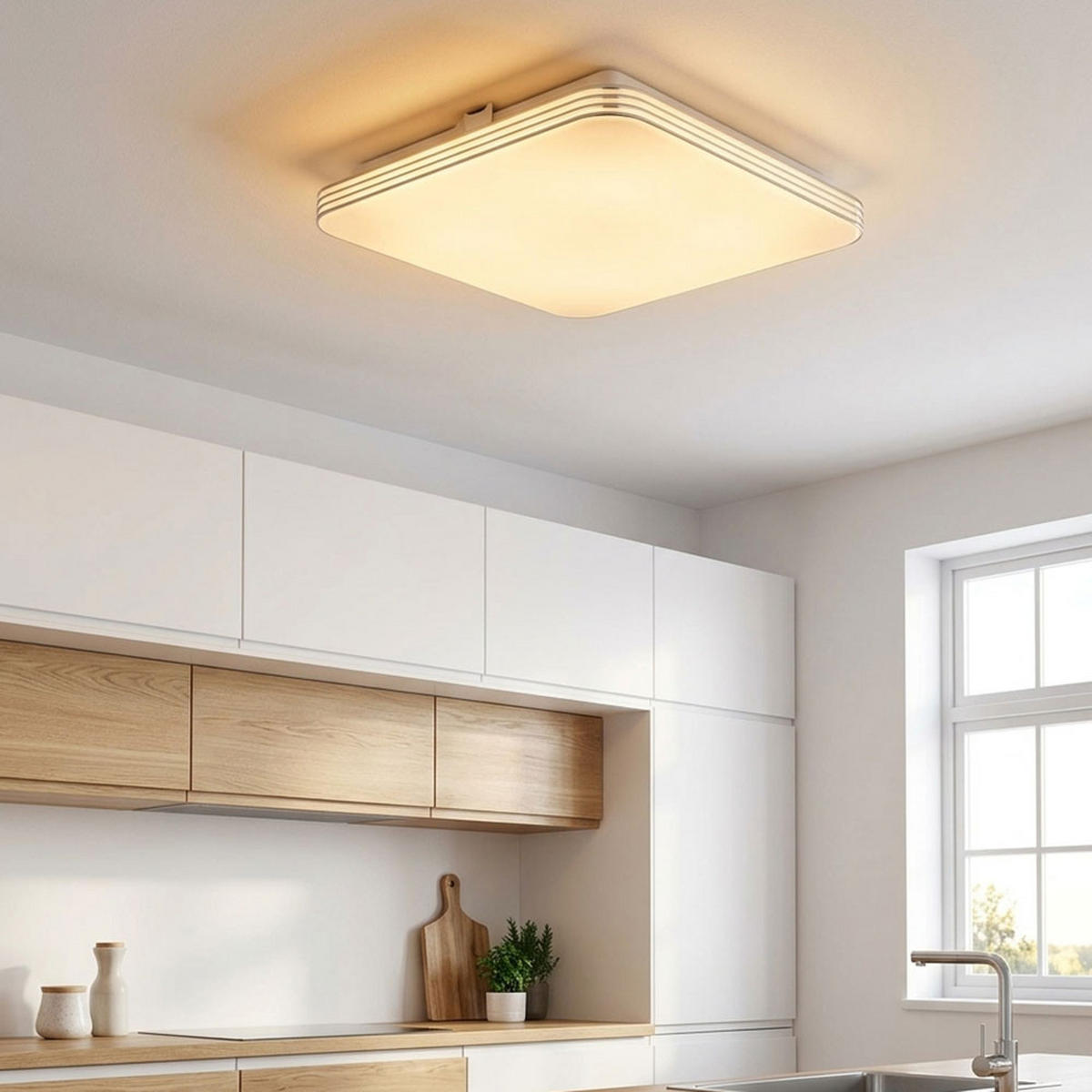 LED DECKENLEUCHTE TAHALRA Acryl Weiß - Weiß, Metall (27/27/5cm) - Globo Lighting