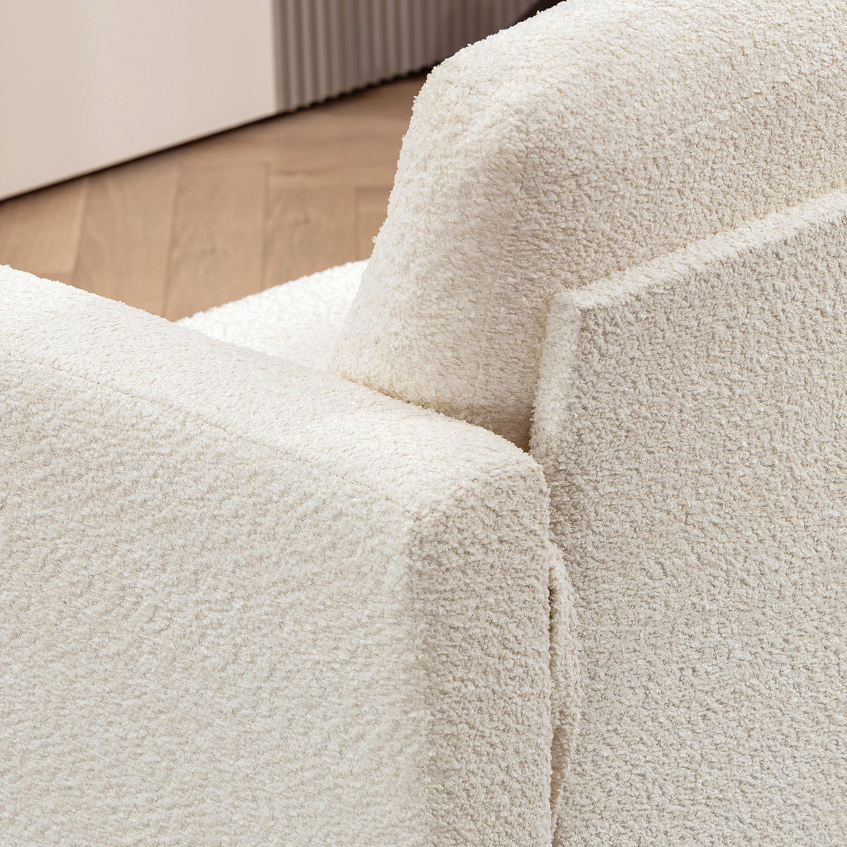 2-SITZER-SOFA DE-13419 Chenille & abnehmbare Rückenkissen Beige - Beige, Textil (70/85/140cm) - ComfortXL