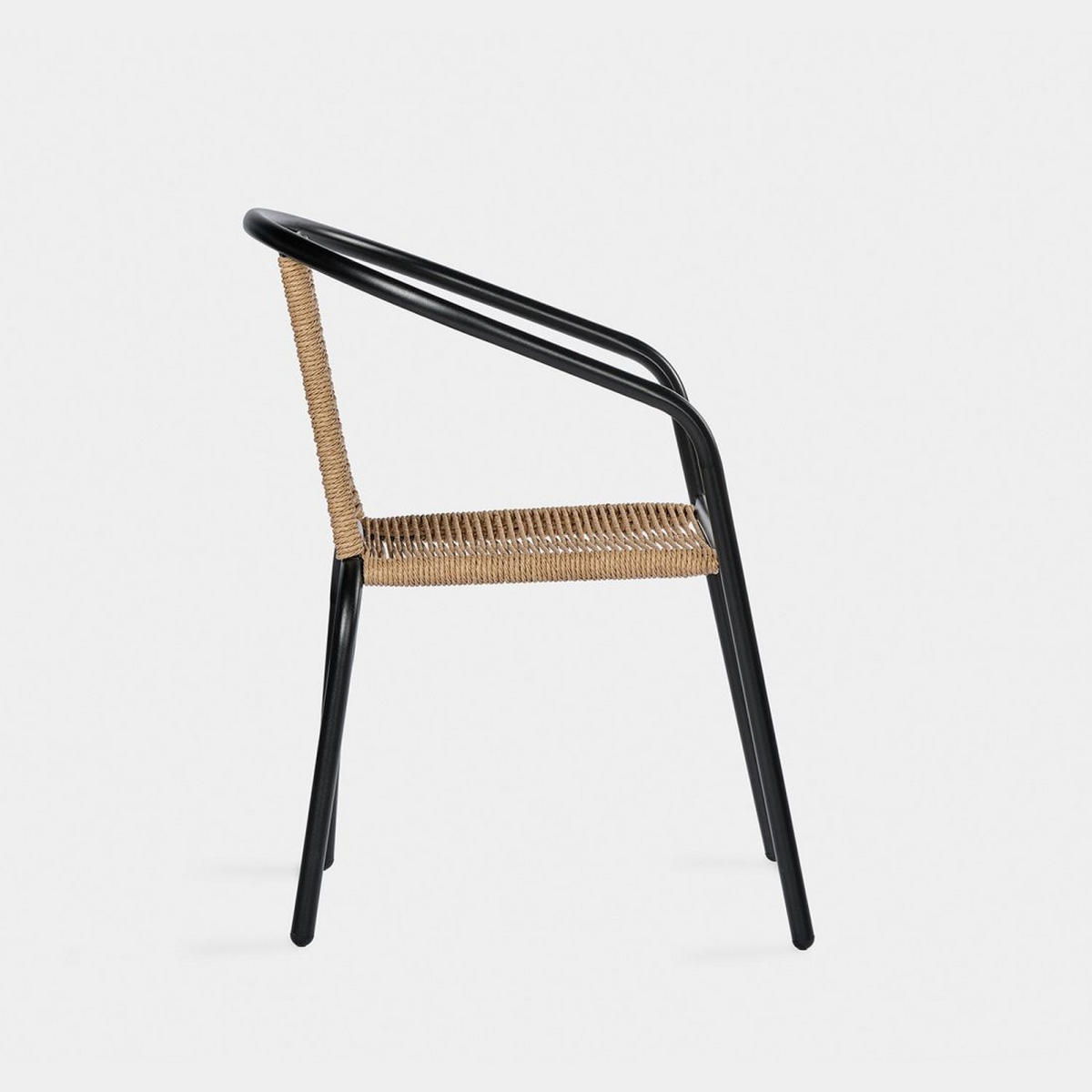 GARTENSTUHL Sakda Schwarz 52 cm x 74 cm 4er-Set - Schwarz, Metall (52/74/66cm) - Klast Home