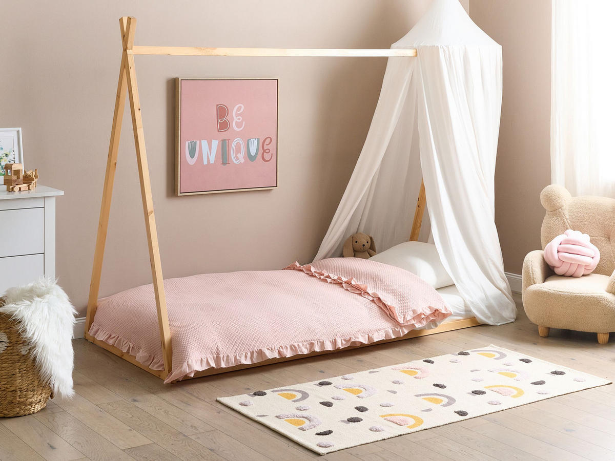 KINDERBETT Heller Holzfarbton 90-200 cm Saurat - Eschefarben, Holz (90/200cm) - Beliani