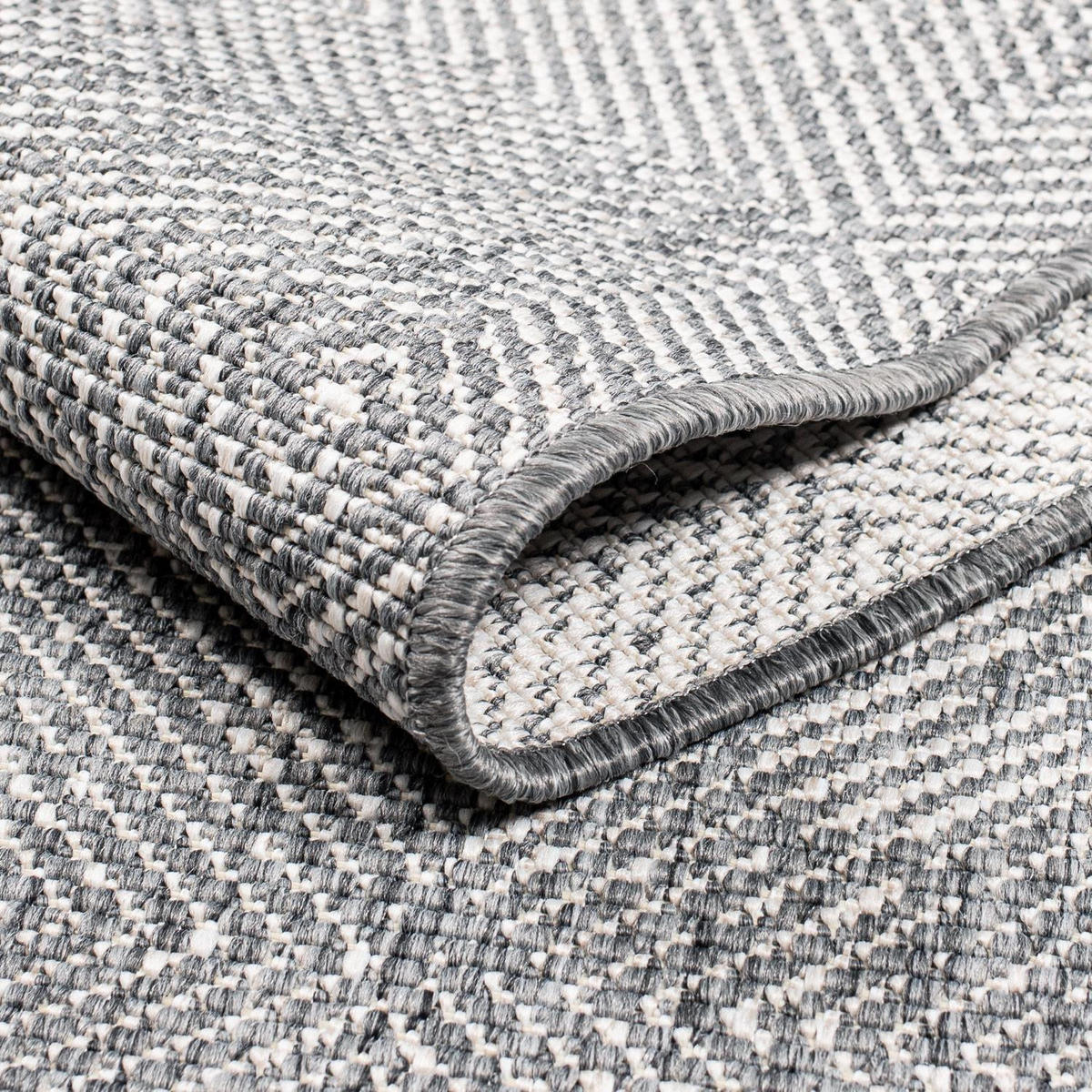 OUTDOOR-TEPPICH DuoRug 5845 Grau 80x150 cm - Grau, Textil (80/150cm) - carpet city