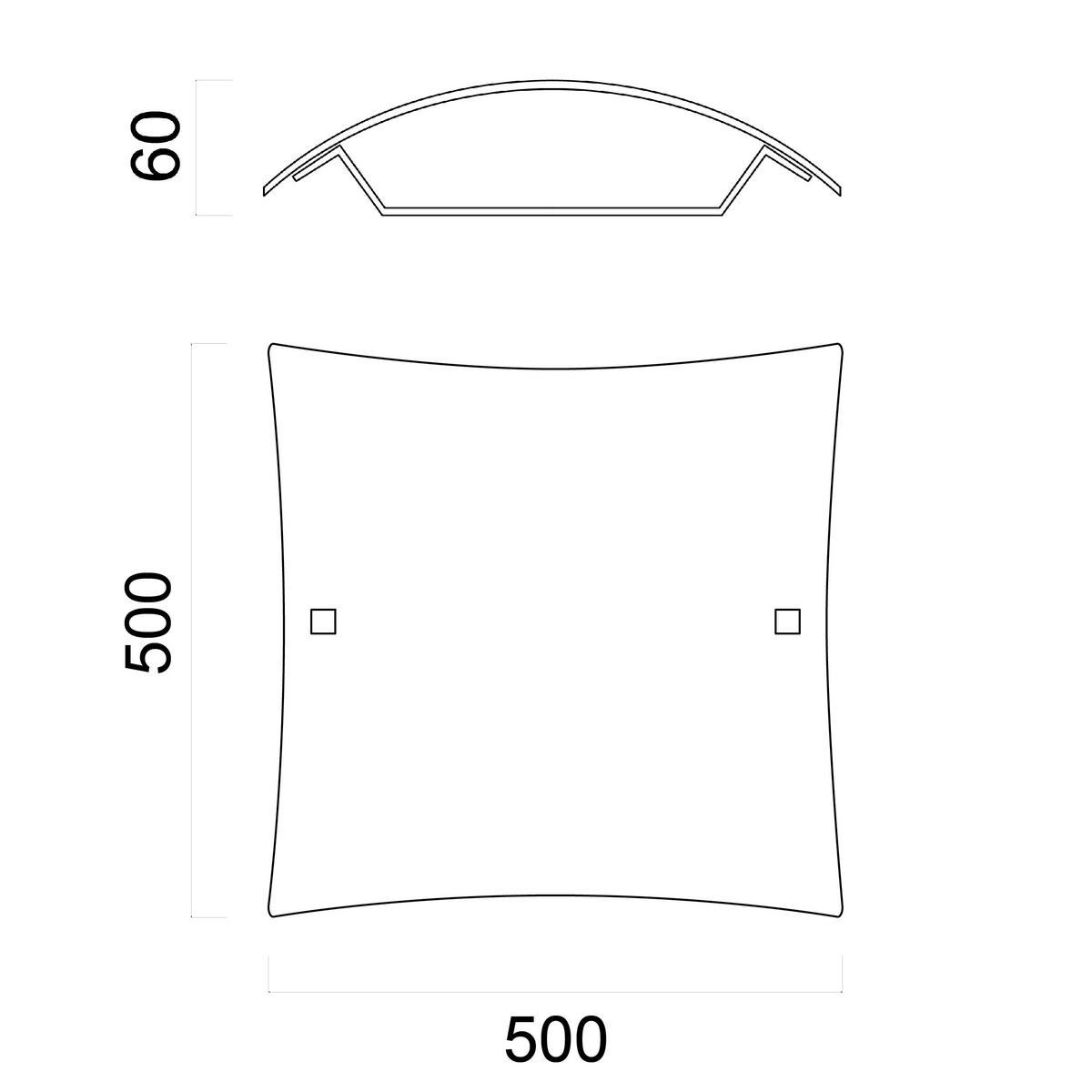 DECKENLEUCHTE Square - Weiß, Glas (50/50/6cm) - Lumicom