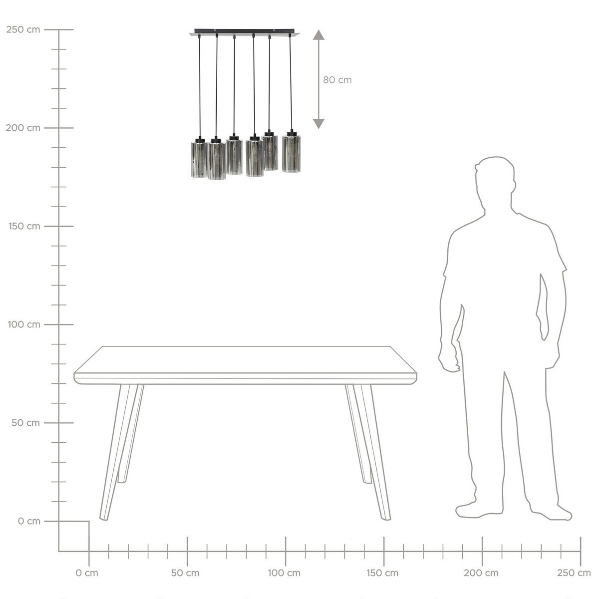 WANDLEUCHTE Puriri 17/17/29 cm - Grau, Glas (30/60/105cm) - Beliani