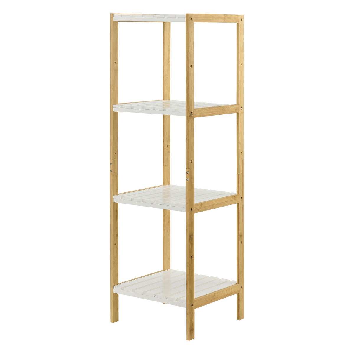 BADEZIMMERREGAL Balsfjord - Naturfarben/Weiß, Holz (33/110/34cm) - [en.casa]