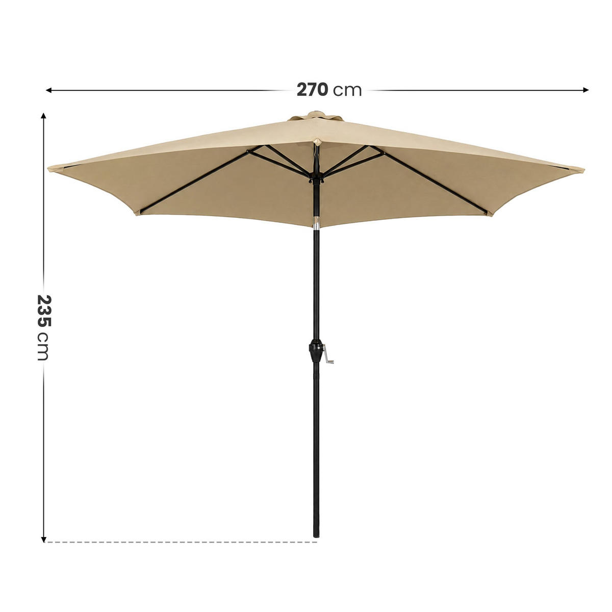 SONNENSCHRIM Beige 235/270 cm - Beige/Schwarz, Metall (270/270cm) - Akord