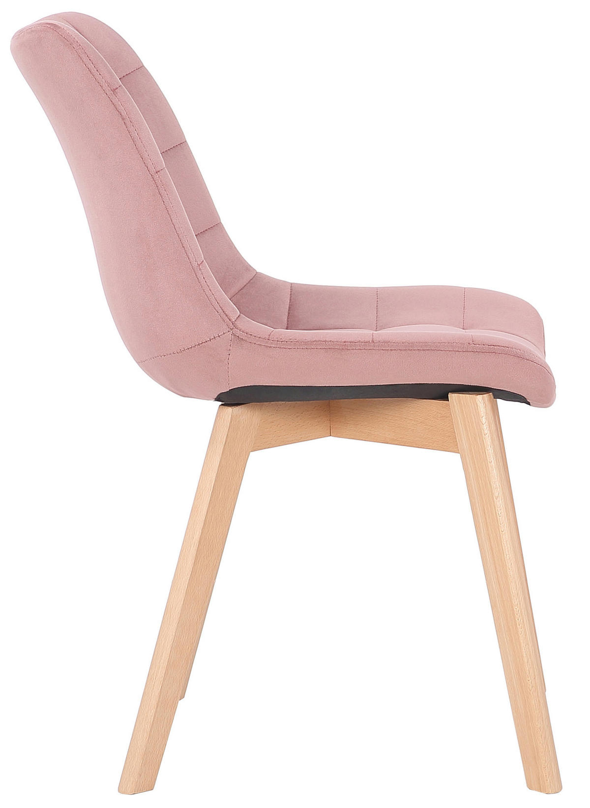 ESSZIMMERSTUHL Passat Samt, Gestell Buchenholz Natura Pink - Rosa/Naturfarben, Holz/Buchenholz (46/82/61cm) - TPFLiving