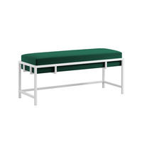 POLSTERBANK LAMO 100 Grün, Weißes Metallgestell - Weiß/Grün, Textil/Metall (100/45/35cm) - Bettso