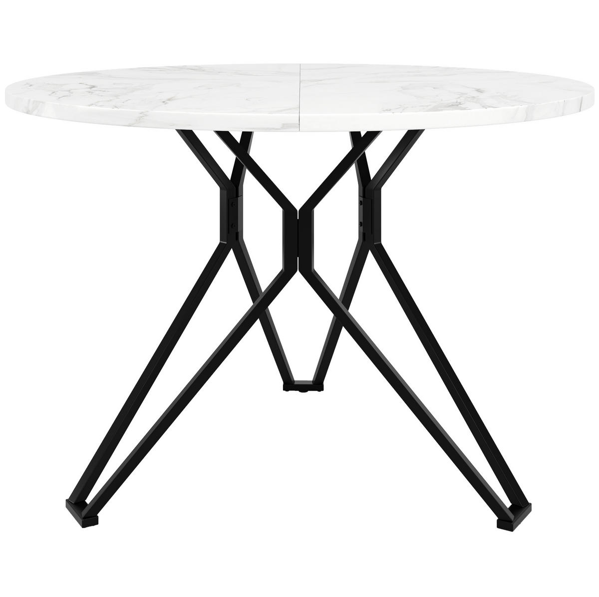 JEDÁLENSKÝ stôl, 100/100/76 cm, MDF, čierny, okrúhly s nastaviteľnými nožičkami - čierna, kompozitné drevo (100/100/76cm) - BEAOK