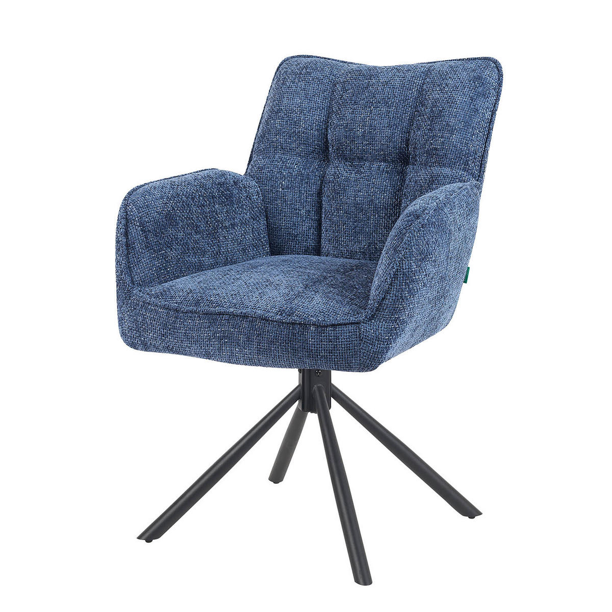 DREHSTUHL Mika-Daan 2er-Set - Blau/Schwarz, Textil/Metall (59/84/66cm) - DUBI Möbel