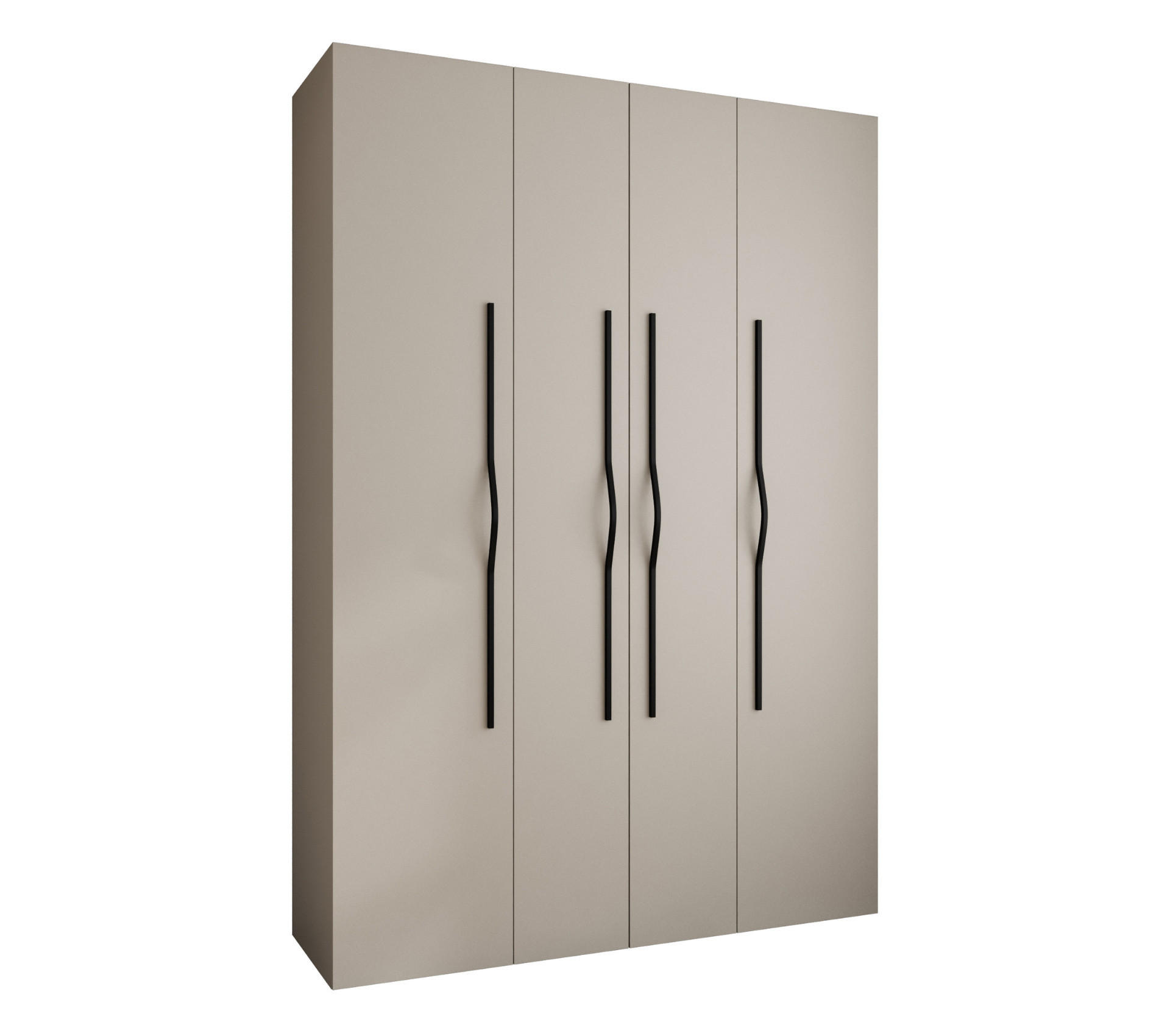DREHTÜRENSCHRANK 245,5/170/40 4-türig - Kaschmir/Schwarz, Holz/Metall (170/245.5/40cm) - Abiks Möbel