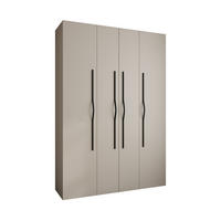 DREHTÜRENSCHRANK 245,5/170/40 4-türig - Kaschmir/Schwarz, Holz/Metall (170/245.5/40cm) - Abiks Möbel
