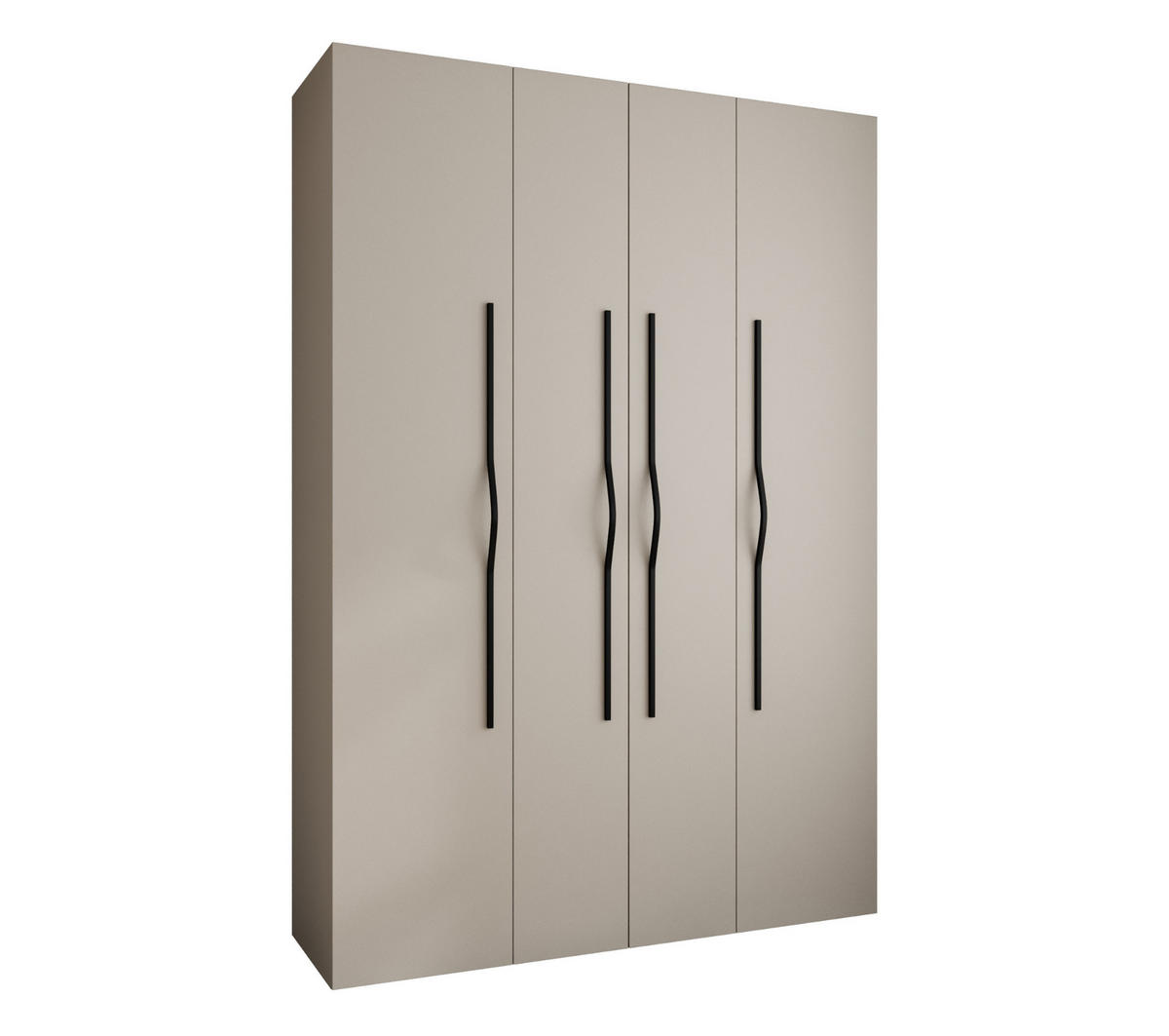 DREHTÜRENSCHRANK 245,5/170/40 4-türig - Kaschmir/Schwarz, Holz/Metall (170/245.5/40cm) - Abiks Möbel