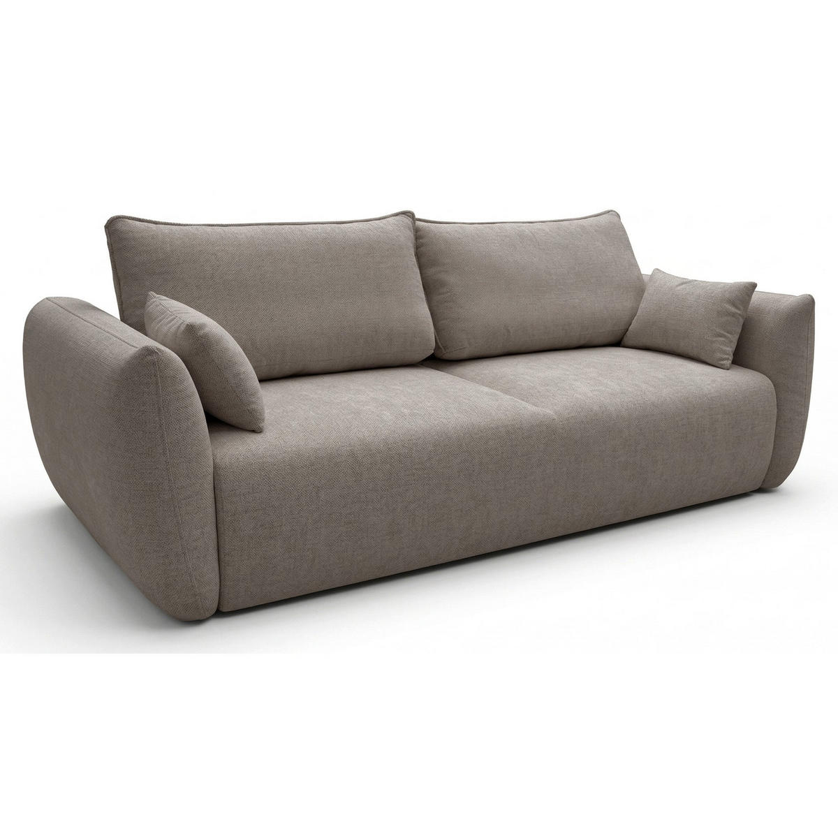 3-SITZER SCHLAFSOFA Zordo Chenille Hellbraun - Hellbraun/Schwarz, Kunststoff/Textil (238/91/102cm) - Selsey