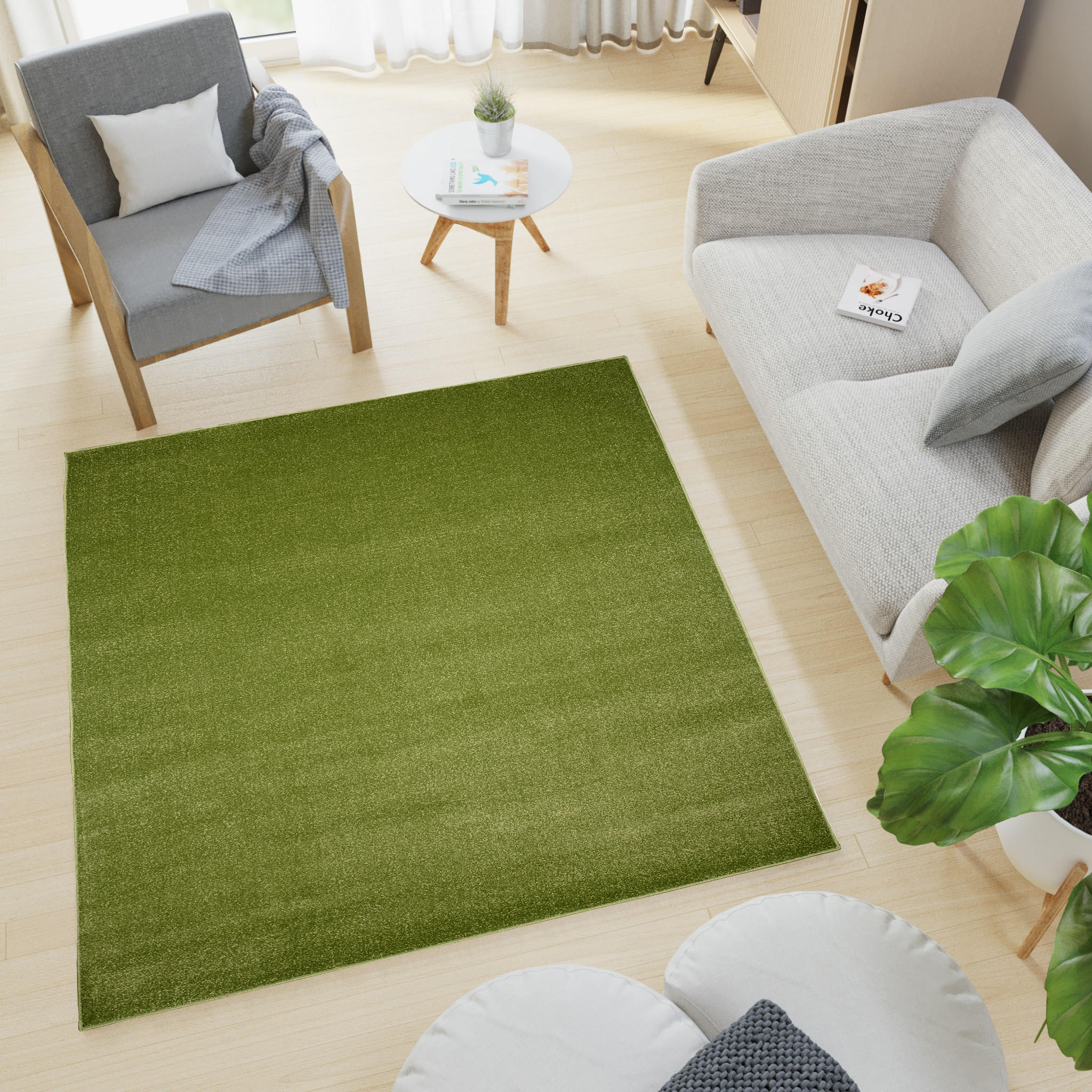 TEPPICH MONO SQUARE Grün 200/200 cm - Grün, Kunststoff (200/200cm) - Tapiso